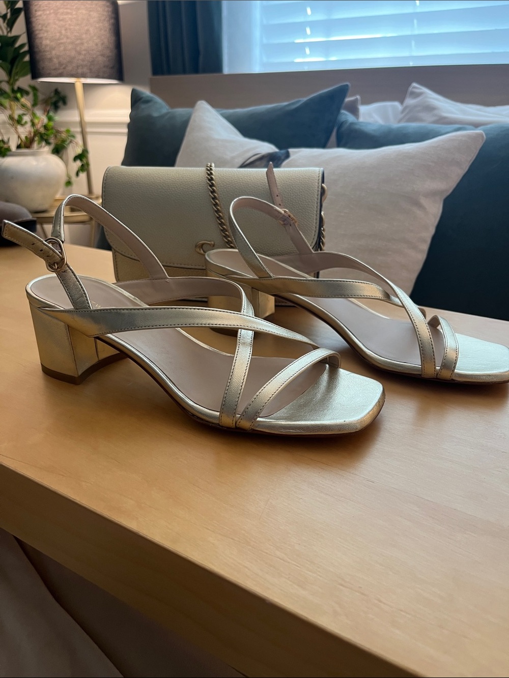 Stewart Weitzman, soft, gold, leather sandals